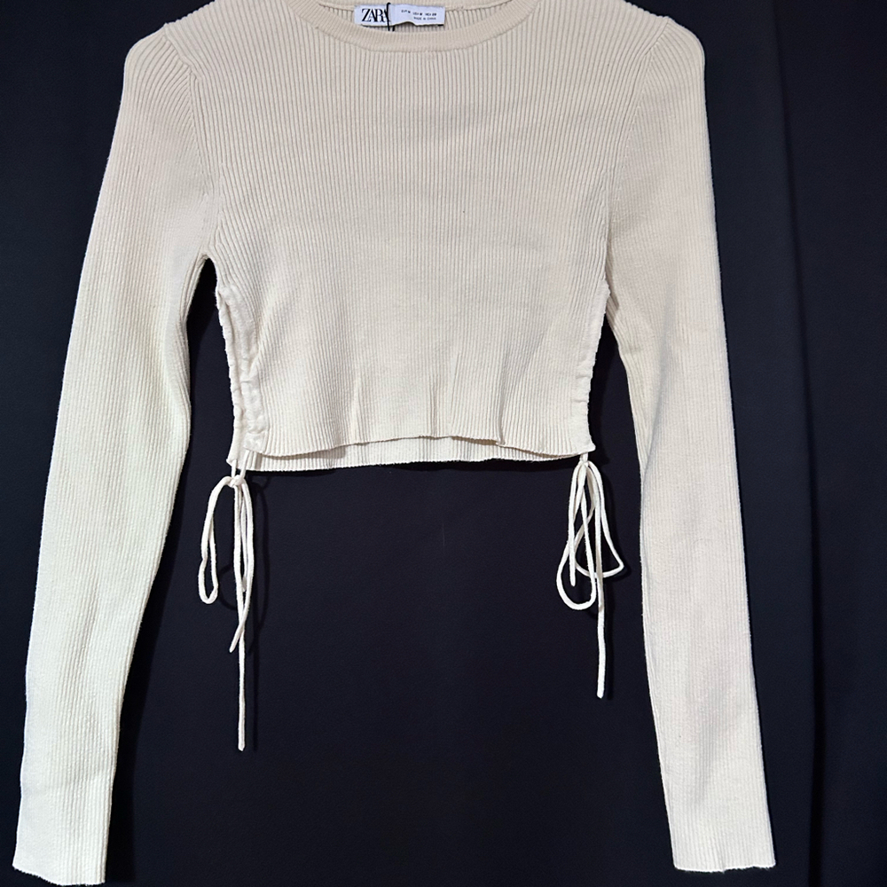 Zara ribbed long sleeved top